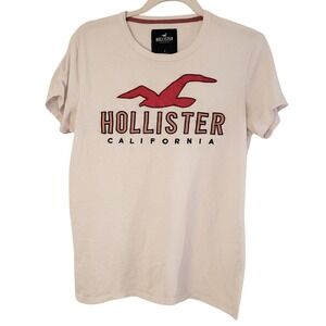 Hollister California Graphic T Shirt Small White Red Bird Logo Y2K 90s Vintage